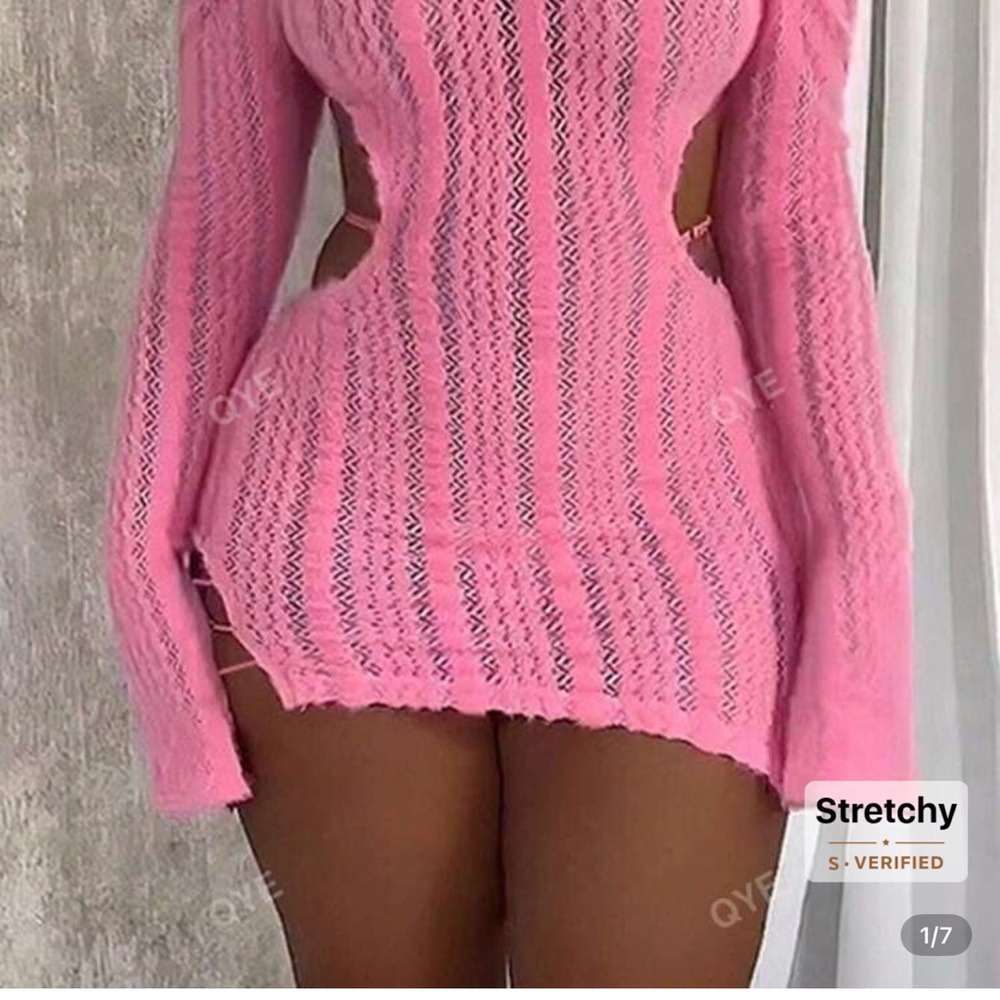 SHEIN Pink Backless Dress